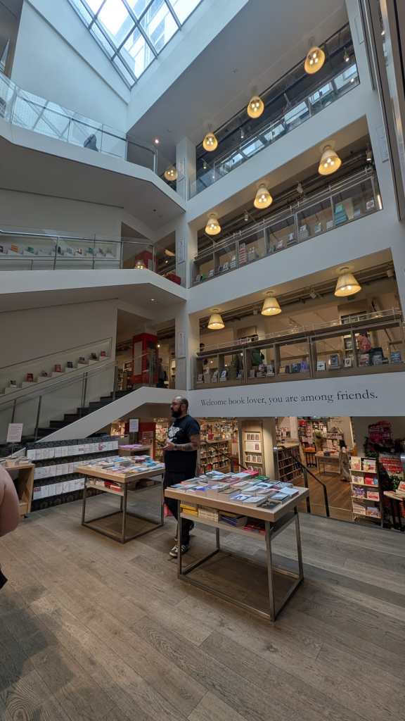 Foyles bookshop in London, view from inside